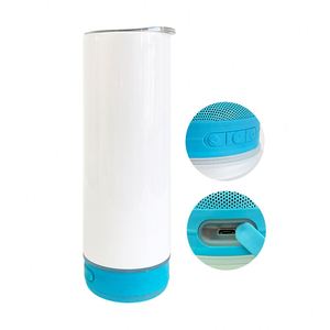 Latest 20Oz Sublimation Glow in Dark Music <b>Vacuum</b> Insulated Speaker Stainless Steel Straight Tumbler Lids With Straws - Product Image 1