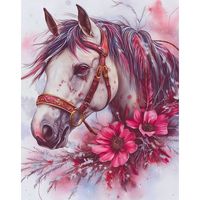 Kits de peinture diamant 5D Chenistory Cheval pour adultes, cadeau DIY, art diamanté complet rond avec motif animal