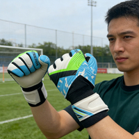 Gants de gardien de but en latex antidérapants en gros, avec une conception respirante à doigts entiers, adaptés aux sports de plein air et unisexes
