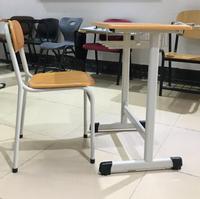 Ensemble de bureau et chaise d'école en bois moulé, table d'étude pour étudiants avec étagère et tiroir, mobilier de classe