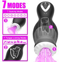 Neuer Zungen-Leck-Masturbationsbecher Automatischer Saug-Masturbator Lustige Vibratoren Erotikspielzeug Elektrische Sexspielzeuge für Männer