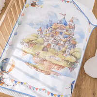 Katun bayi baru lahir, dapat dicuci antidebu tungau pola kartun gaya Eropa multifungsi 80x100cm 200TC