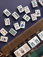 Ensemble de Mahjong américain illustré de luxe, tuiles en acrylique avec dos écaille de tortue, jeu de table pour collectionneur, divertissement à domicile