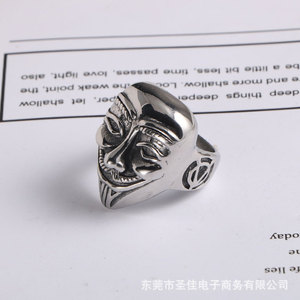 Mask Shape Men's <b>Titanium</b> Steel <b>Ring</b> SA943 Gift Jewelry Dongguan - Product Image 2