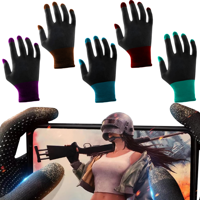 Gaming Touch Gloves,Mobile Game Finger Sleeve,Conductive Fiber Finger Tips, Breathable,Suitable for Android IOS Mobile Games