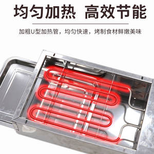 Parrilla eléctrica Butterfly Grill de acero inoxidable de 40x30 cm para asar carne y cordero con brochetas, fácil de limpiar. - Product Image 5