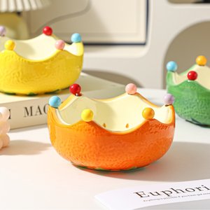Bol à fruits en céramique et porcelaine, décoratif pour la maison, plat de service pour le salon, table basse, ensemble de plateaux à fruits créatifs et mignons - Product Image 4