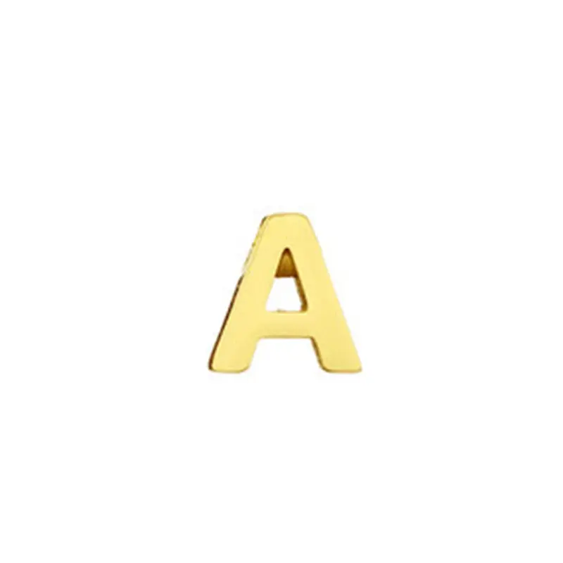 Fashion DIY jewelry accessories 1.8mm hole initial pendant 26 alphabet stainless steel gold silver letter pendant charms for dec