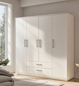 <span class=keywords><strong>Armoire</strong></span> en Bois pour Chambre à Coucher avec Tiroir, Placard d'Hôtel avec Miroir, Meuble de Rangement pour Vêtements et Chaussures - Product Image 3