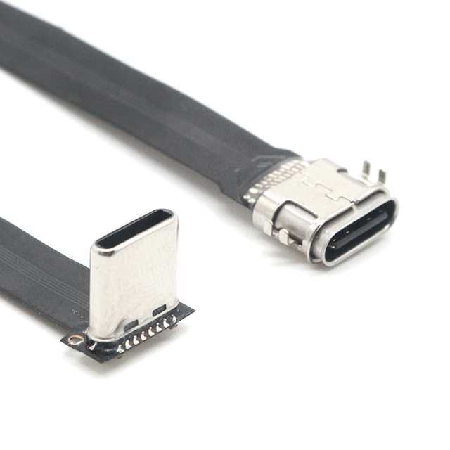 Professional FPC Flexible USB Charging 90 Degree Type C Male to Female Mobile Power Wiring