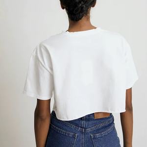 Camiseta Deportiva de Manga Corta para Mujer, 100% Algodón, con Logotipo Personalizado, Camiseta de Yoga Atlética, Camiseta Corta Holgada con Cuello Redondo para Entrenamiento - Product Image 6