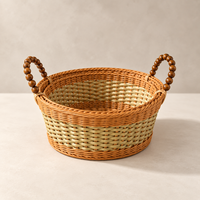 Panier de rangement ovale tressé écologique avec poignées robustes pour le linge, les jouets et l'organisation domestique - Bestseller