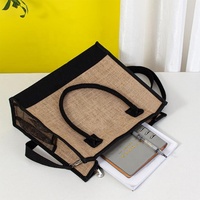 Sac fourre-tout en jute écologique personnalisé avec bandoulière, sac en toile de jute réutilisable avec logo, motif et impression pour le shopping