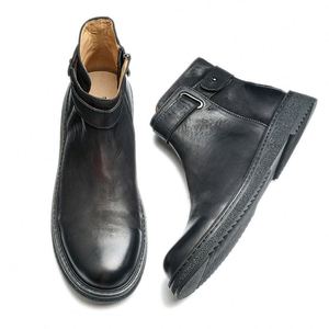 Nuevas Botas Chukka Impermeables de Invierno para Hombre, Estilo Británico con Punta Redonda y Cuero Vacuno - Product Image 2