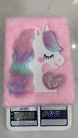 Journal intime licorne en peluche scintillant avec serrure et clé pour filles, ensemble de carnet secret doux tie-dye, cadeau de papeterie d'anniversaire