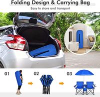Chaise de camping double pliante, nouvelles chaises dpique-nique en plein air parapluie amovible, sac de transport porte-gobelet