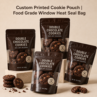 Sachet alimentaire multi-usages à fenêtre transparente, qualité alimentaire, pour chocolat, biscuits et autres snacks