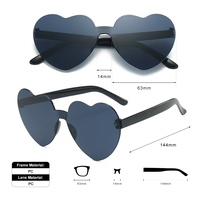 Lunettes de soleil en forme de cœur pour enfants, mode pour filles, lunettes de soleil sans monture, lunettes de soleil en plastique, lunettes de soleil pour enfants