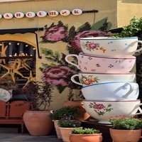 Grande tasse à thé géante sur mesure en fibre de verre, ensemble de thé en gros, sculpture décorative, pot de fleurs, décoration pour parcs à thème, événements de carnaval et centres commerciaux