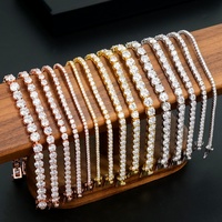 XINGYUEGEM S925 Bracelet Tennis Unisexe Style Hip Hop à Maillons, Sertissage à Quatre Griffes, Moissanite Diamant de 3mm Couleur DEF Taille Brillant