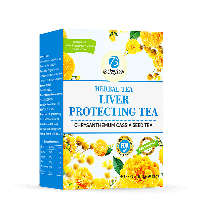 Burton Liver Protecting Herbal Tea – Premium Chrysanthemum & Cassia Seed Detox Tea For Liver Wellness, Natural Cleansing, Digestive Support And Daily Herbal Health Care (20 Tea Bags)