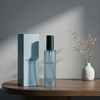 Vente en gros de flacons pulvérisateurs en verre cristal rechargeables de 100 ml, impression personnalisée OEM pour les soins de la peau, sérum, emballage de marque de beauté