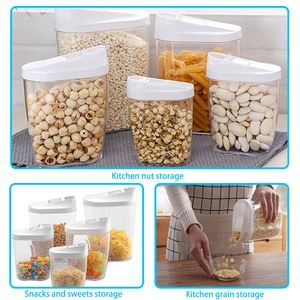 BPA-Free 5-Piece Set Transparent PP Modern Multifunction <b>Kitchen</b> <b>Storage</b> Boxes Injection Grain Jar Snacks Nuts Coffee Food - Product Image 5