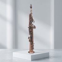 Bb Straight Soprano Saxophone Lacquered Finish Professional Woodwind Brass Musical Instrument Adjustable