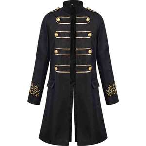 Giáng Sinh Unisex Mùa Đông Ấm Áp Cổ Điển Tailcoat Áo Khoác Gothic Victoria Thời Trung Cổ Cosplay Trang Phục Áo Khoác Outwear Tuxedo Cotton - Product Image 2