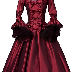 Robe de bal élégante de style médiéval, dentelle punk, costume de cosplay d'Halloween, Renaissance, victorien, vintage, polyester, <span class=keywords><strong>film</strong></span> télévisé - Product Image 5