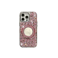 Coque de téléphone portable de luxe pour femmes avec anneau miroir et strass diamantés, design personnalisé pour iPhone 17 Pro Max, compatible également avec 16 Plus et 15
