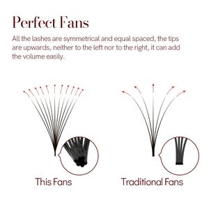 Ventas al por mayor Premium Lashes 3D 4D 5D 6D 7D <span class=keywords><strong>8D</strong></span> 10D Base puntiaguda Bandeja regular Ventiladores prefabricados - Product Image 5