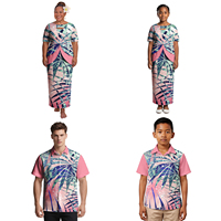 Chemises populaires pour hommes, chemises pour garçons, chemises à col découpé, Puletasi pour femmes, Puletasi pour filles, vêtements de fête et de bal polynésiens, tenues assorties parent-enfant