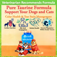 AINA Comprimés anti-taches de larmes à la taurine pour chats et chiens - Absorption rapide, Sûrs, Soutien immunitaire, Vitamines et Minéraux