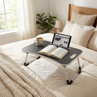 Table d'ordinateur portable pliable réglable en hauteur, en bois, multifonctionnelle, écologique, pour dortoir, chambre, maison, bureau