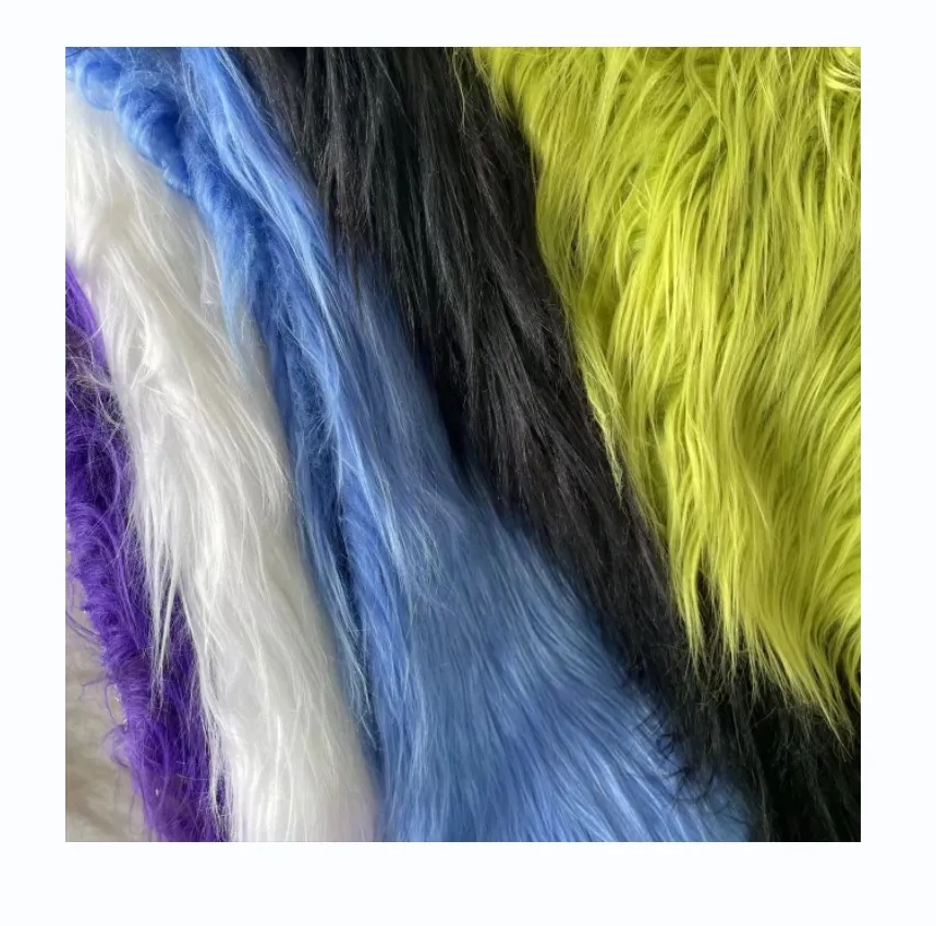 High Quality Soft Acrylic/Polyester Artificial Fox Fur Fabric Customized Long Pile Faux Fur for Toys