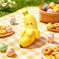 Jouet Squishy Banane de Simulation en PU à Rebond Lent, Jouet Sensoriel Anti-Stress et de Décompression en Forme de Fruit