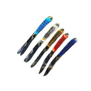 Camping <b>Knife</b> Twin-blade Customizable OEM Grade DIY Pocket <b>Knife</b> Razor-Sharp Stainless Steel Blade 3.0mm Thickness Steel <b>Handle</b> - Product Image 1
