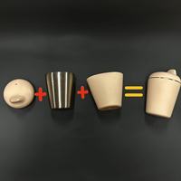 Gıda sınıfı paslanmaz çelik 304 silikon kap kapak kahve fincanı süt kupası çocuk ve yetişkin için