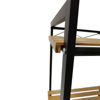 Support de sol noir Table basse Interchang plateau en bois et support de four à micro-ondes en métal support de cuisine à 3 niveaux pour appareil électrique