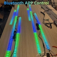 DC 12V 6 PCS Double Rangée RVB Chasing Car Underglow Lights Étanche Led Lumière Ambiante Voiture Par APP Contrôle