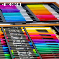 Trousse de transport en bois de rose, 36 couleurs, 24 Crayons de couleur Premium, Crayons à croquis, Crayons à l'huile, Crayons, fournitures artistiques pour enfants, 150 pièces