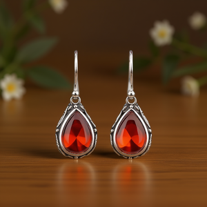 ต่างหูคริสตัลทรงหยดน้ำสไตล์วินเทจสำหรับผู้หญิง ชุบเงินโบราณ โลหะผสม เครื่องประดับแฟชั่นสำหรับงานปาร์ตี้ ประดับด้วยคริสตัลแบบฝังขอบ - Product Image 2