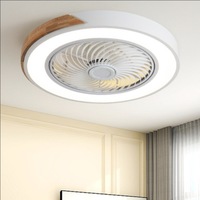 Ventilateur de plafond scandinave en bois massif lampe Ultra-mince chambre à coucher Invisible salle à manger confortable salon étude ventilateur lumière