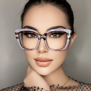 LF8804 New Fashion <strong>square</strong> Blue Light Blocking Eyewear Oversized <strong>Glasses</strong> Frames Retro clear Lens <strong>Glasses</strong> Women - Product Image 2