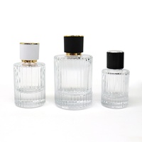 Botella de Perfume de Vidrio Transparente con Tapa de Rosca de 30ml, 50ml, 100ml, Personalizable con Logotipo, de Alta Calidad, al por Mayor, para Serigrafía
