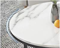 Table Basse Ronde Minimaliste Style Nordique Tendance : Design Moderne avec Piétement en Fer Créatif,