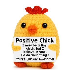 Mini Pollo de Ganchillo Divertido y Positivo, Animales de Peluche Lindos, Emocionales, para Animar y Apoyar, Hechos a Mano, Decoración para Oficina y Hogar, Regalos - Product Image 1