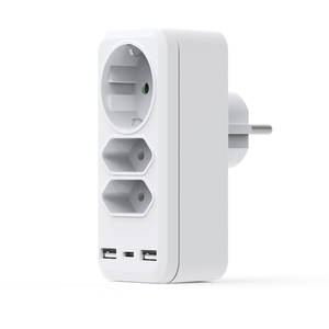 ปลั๊กแปลงมาตรฐานยุโรป 1 ต่อ 3 ช่องเสียบ พร้อมพอร์ต USB สำหรับชาร์จไฟ เหมาะสำหรับการเดินทาง - Product Image 1