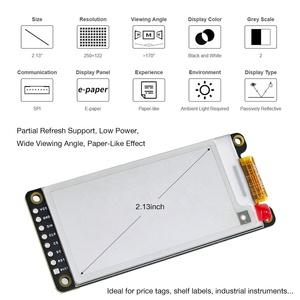 2.13inch <span class=keywords><strong>E</strong></span>-<span class=keywords><strong>ink</strong></span> hiển thị hat V4 250x122 <span class=keywords><strong>e</strong></span>-paper <span class=keywords><strong>module</strong></span> cho Raspberry Pi 5/ 4B/3B +/3B/2B/A +/Zero W/Wh/jetson Nano SPI giao diện - Product Image 3